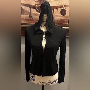 BCBG Black Hooded Top